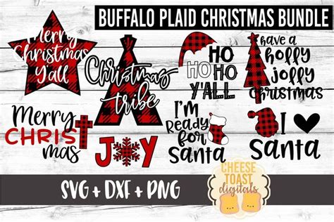 Buffalo Plaid Christmas Bundle Svg And Dxf
