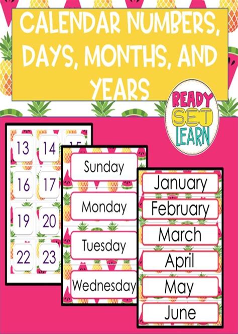 Calendar Numbers Days Months And Years Through 2019 2023 Classroom