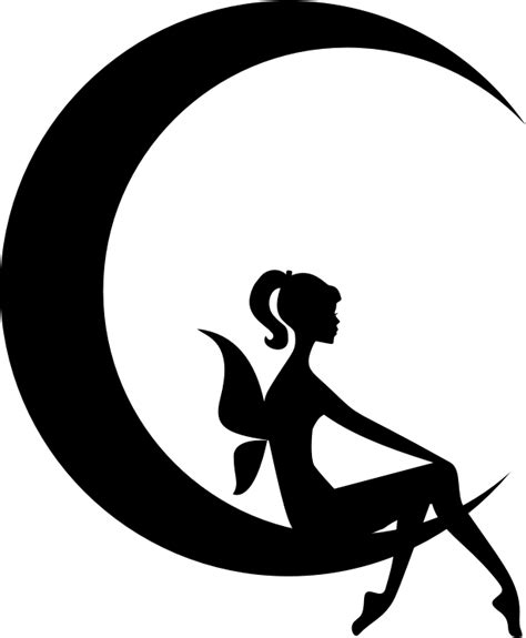 Clipart Fairy Relaxing On The Crescent Moon