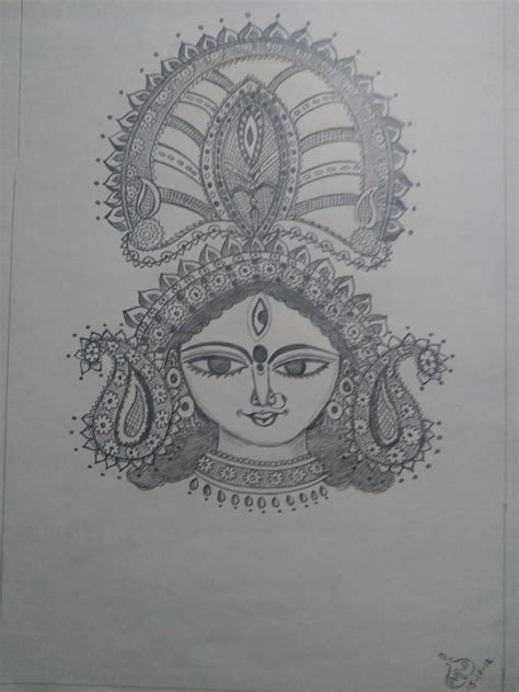 46 Pencil Sketch Simple Easy Drawing Of Durga Maa Jeddmalloch