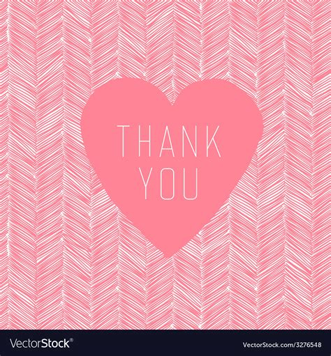 Pink Thank You Card Handdrawn Royalty Free Vector Image