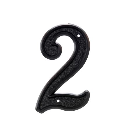 Hillman 6 Inch Black Plastic House Number 2 The Home Depot Canada