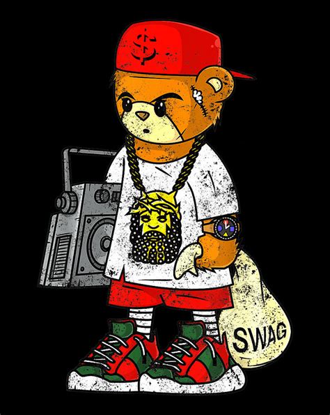Teddy Bear Rap Hip Hop Lover Clothing Men Hipster Dope T Digital Art
