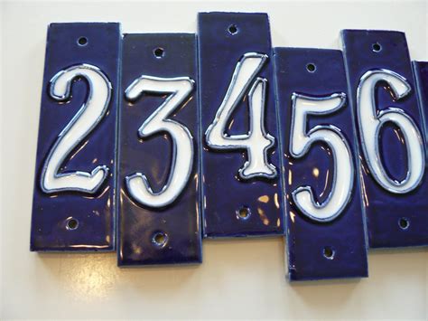 Ceramic House Number Hand Made Etsy