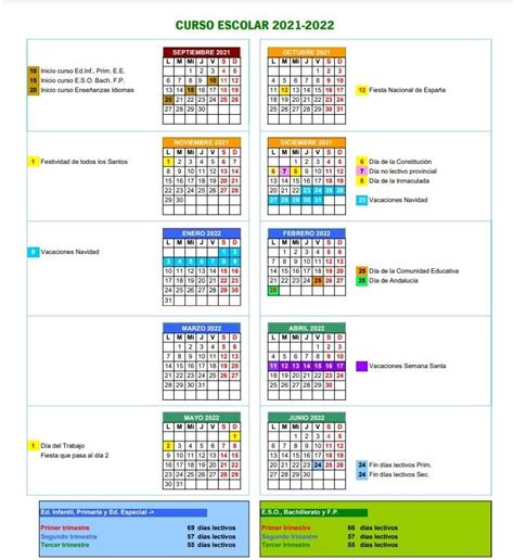 Calendario Escolar Ceip Nuestra Señora De La Peña Añora