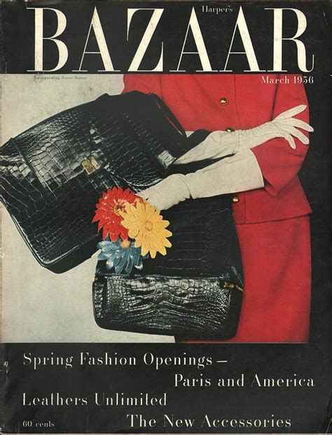 Harpers Bazaar March 1956 Harpers Bazaar Covers Vintage Fashion