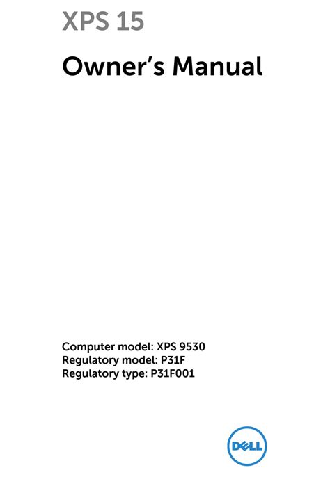 Dell Xps 9530 Owners Manual Pdf Download Manualslib