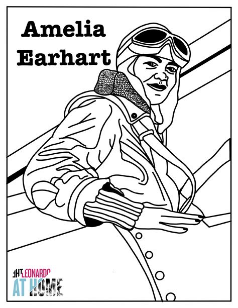 Amelia Earhart Coloring Page Carinewbi Gambaran