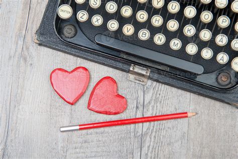 Old Typewriter With Love Heart 1364566 Stock Photo At Vecteezy