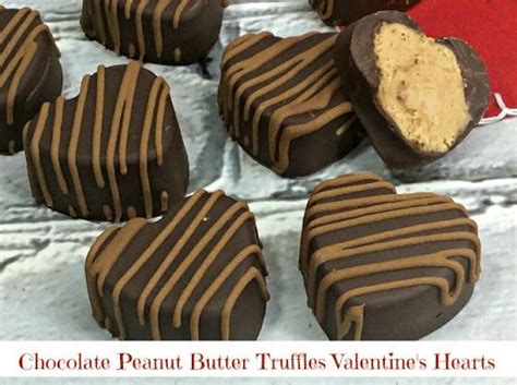 Chocolate Peanut Butter Truffles Valentines Hearts Recipe Yummly