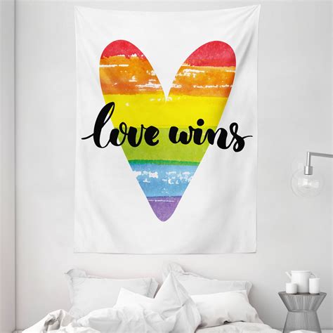 Pride Decorations Tapestry Hand Lettering On Watercolor Heart Symbol