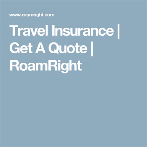 Visitor health insurance for pre existing conditions. Travel Insurance | Get A Quote | RoamRight | Travel insurance ads, Travel insurance, Travel ...