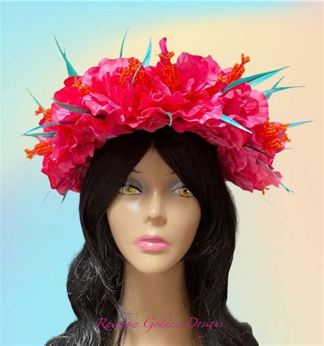 Summer Festival Headpiece Flower Crown With Hibiscus Flowers For