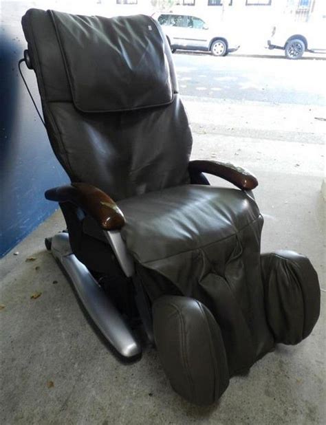 Brown Leather Massage Chair With Side Table Tables Side And Serving
