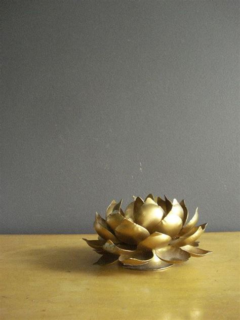 Brass Lotus Vintage Candle Holder Flower Shaped Candle Etsy Candle