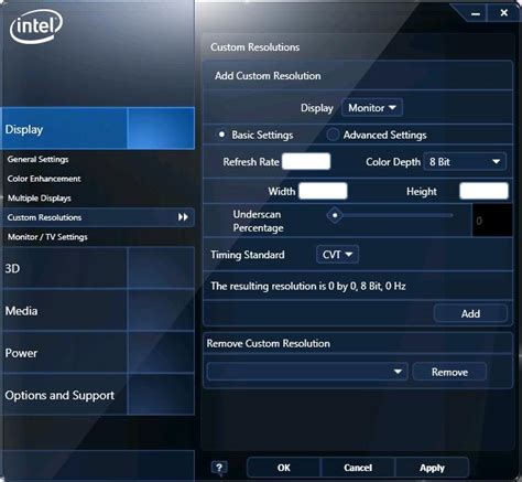 Custom Resolutions And Modes For Intel Graphics Drivers