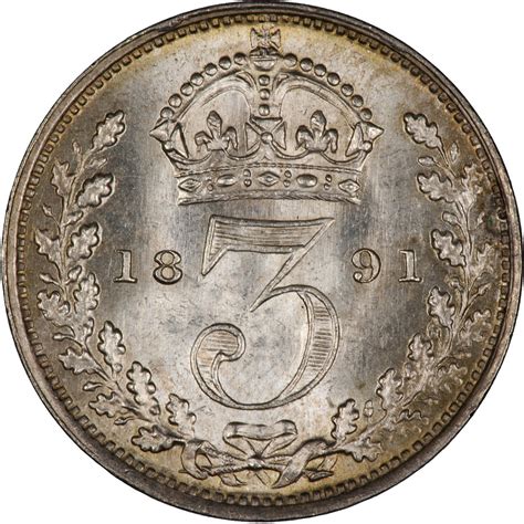 Threepence 1891 Circulating Coin From United Kingdom Online Coin Club