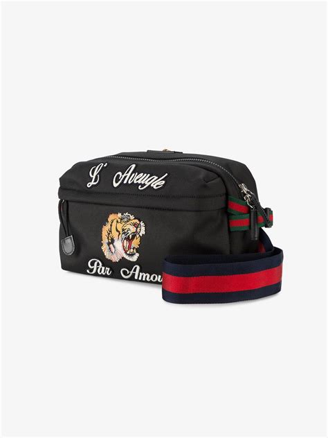 Discover the collection of men's designer waist bags at gucci. Lyst - Gucci Tiger Embroidered Belt Bag in Black for Men