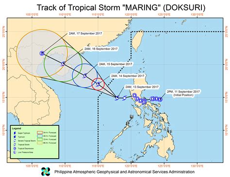 1 as tropical storm maring approaches extreme northern luzon on monday. "Maring" now in West PHL Sea, all storm warning signals lifted