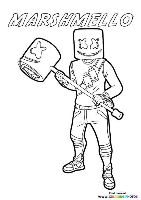 Marshmello Fortnite Coloring Page 2 Pages Sketch Coloring Page