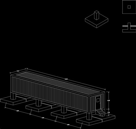 Ocean Container On Cement Blocs Dwg Block For Autocad Designs Cad