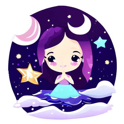 Chibi Girl Zodiac Stars · Creative Fabrica
