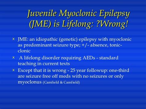Juvenile Myoclonic Epilepsy Epilepsy And Seizures Jama
