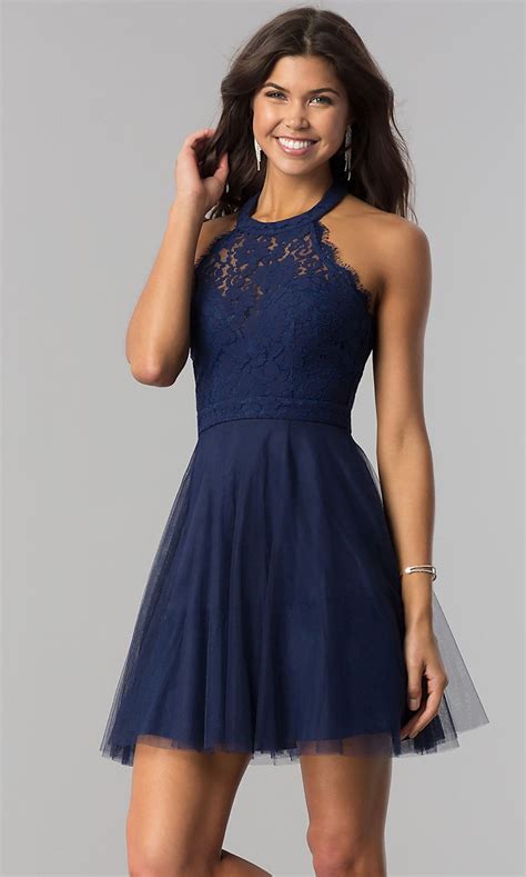 Lace Bodice Homecoming Short Halter Party Dress Halter Party Dress Formal Dresses Short