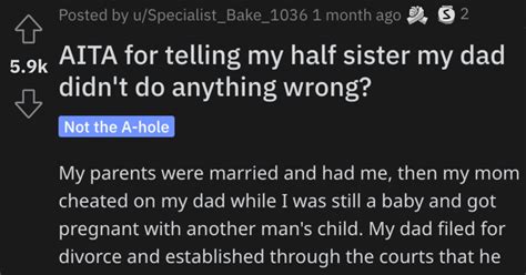 Woman Asks If Shes Wrong For Telling Sister Their Dad Didnt Do Anything Wrong