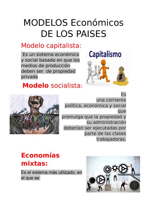 Modelos Económicos De Los Paises Modelos Económicos De Los Paises