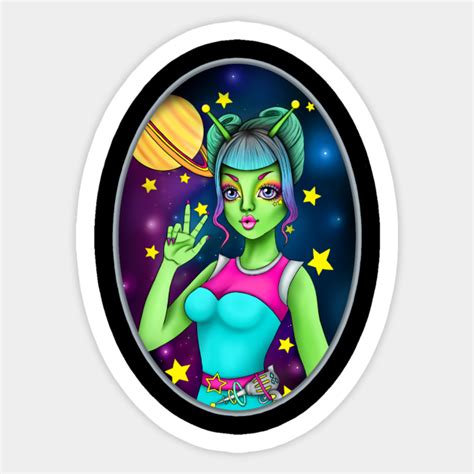 alien babe cute sticker teepublic