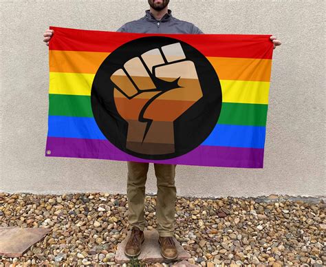 blm fist pride flag 3x5 lgbtq pride flag with power fist etsy
