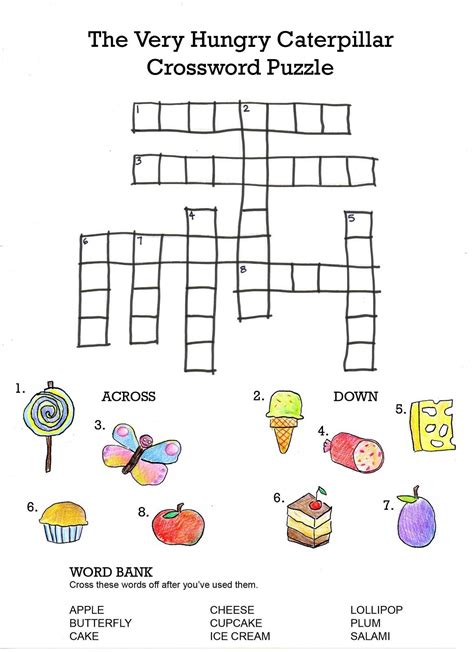 Free Printable Food Crossword Puzzles