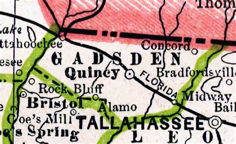 Map Of Gadsden County Florida 1886