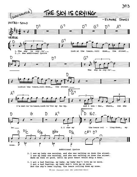 the sky is crying by stevie ray vaughan digital sheet music for real book melody chords