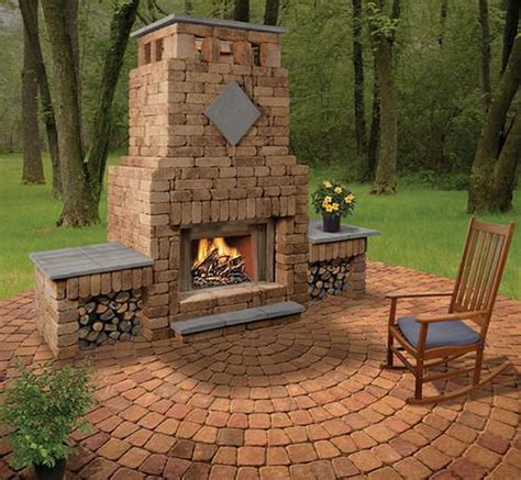 All other items qualify for free standard shipping on. Bradford Fireplace with Double Woodbox at Menards® | Brick fire pit, Rustic fire pits
