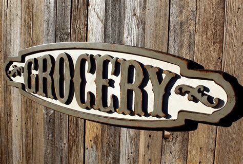 Kitchen Wall Decor Rustic Grocery Sign Vintage Grocery Sign Etsy