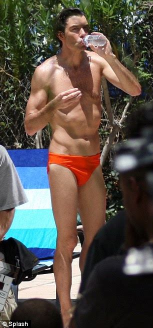 Beautifulbag85 Jerry Oconnell Displays His Very Slender Frame In Skimpy Orange Speedo On The