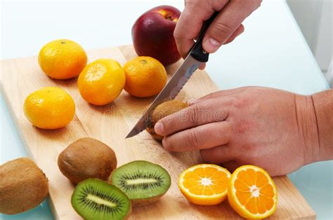 Cutting Different Fruits Stock Image Image Of Background 7268413