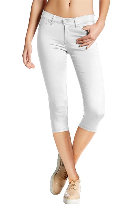 Hybrid And Company Womens Hyper Stretch Denim Capri Jeans