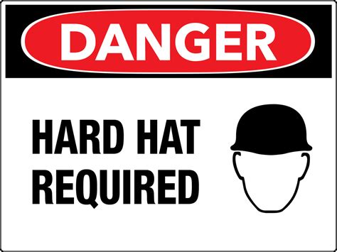Danger Hard Hat Required Wall Sign - PHS Safety