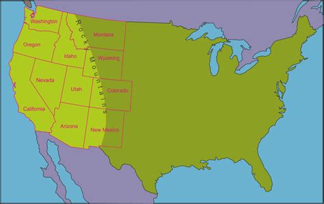 Kaart West Amerika Kaart