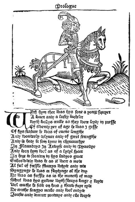 The Squire Nwoodcut From The Prologue To Geoffrey Chaucers