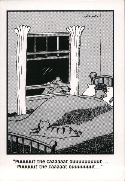 Far Side Dog Put The Cat Out Gary Larson Postcard