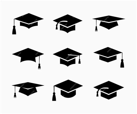 Premium Vector Set Of Academic Graduation Caps Icon Vector Template