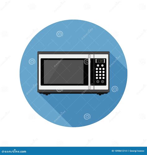 Circular Flat Microwave Iconlogo Blue Isolated On White Stock
