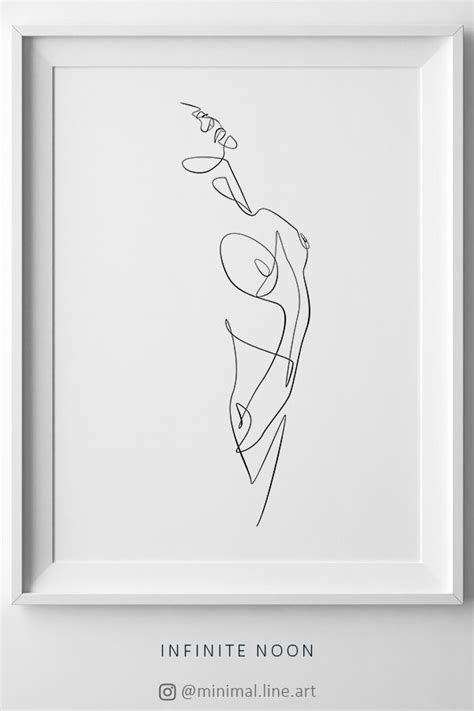 Love One Line Drawing How Long Naked Minimalism Wall Art Erotic