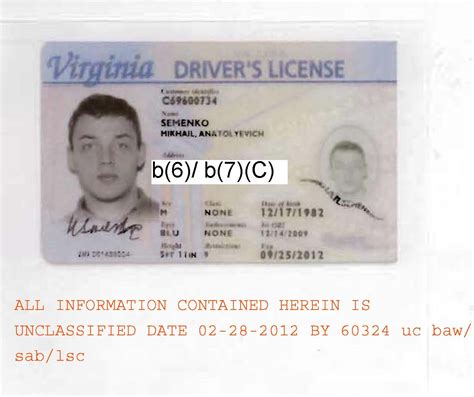 Fbi — Mikhail Semenkos Virginia Drivers License