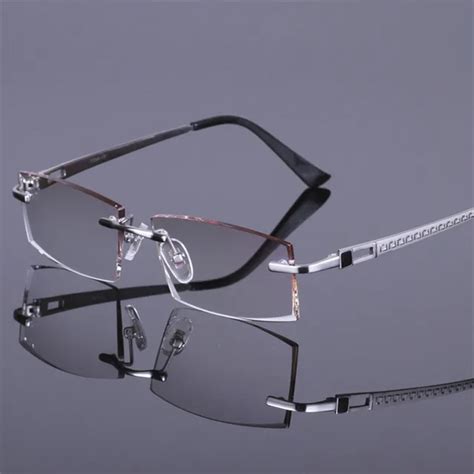 vazrobe pure titanium eyeglasses frame men rimless glasses frames for male prescription custom