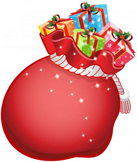 Christmas Santa Bags Santa Bag Clipart Transparent Png Download